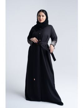 Closed Casual Abaya With Button Closure